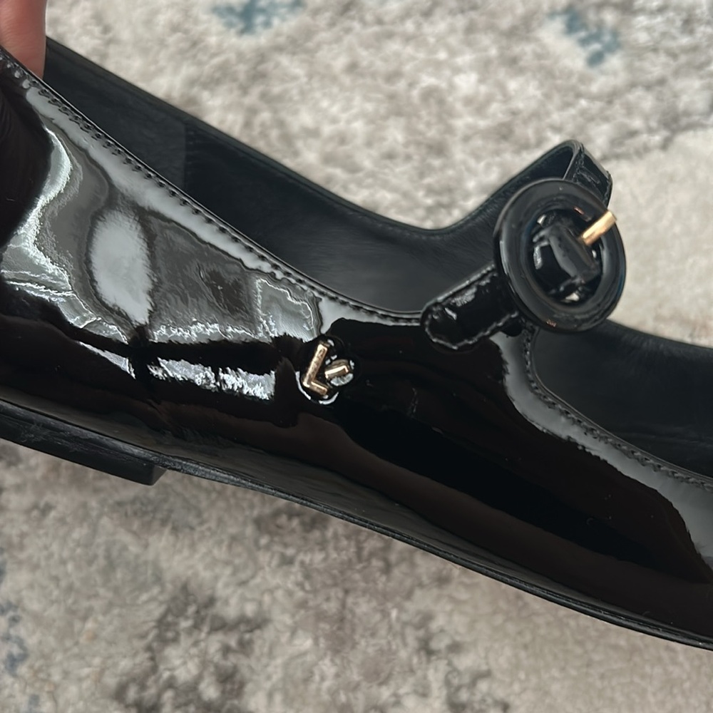 Larroudé Blair Ballet Flat in Black Patent Size 8.5 Parisian Mary Jane Flats - Picture 9 of 12